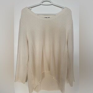 Dex Cream Crew Neck Sweater with Chunky Knit and Relaxed Fit